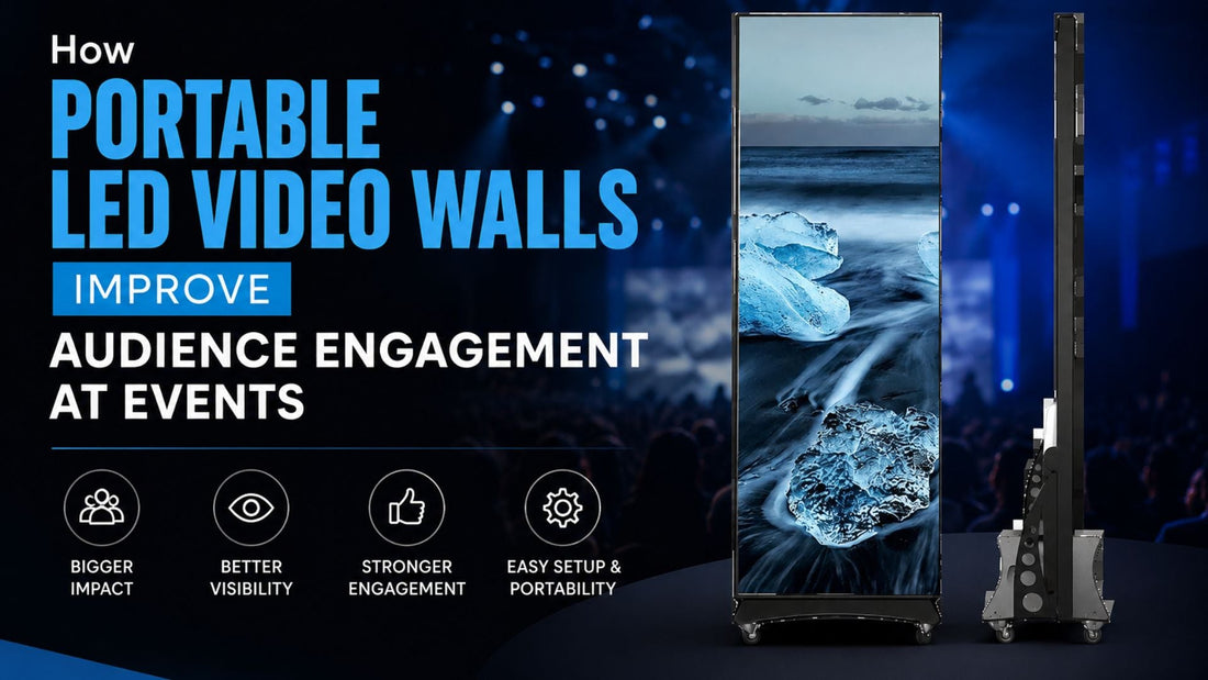 Portable LED video walls improving audience engagement at live events with high-visibility digital display screen setup