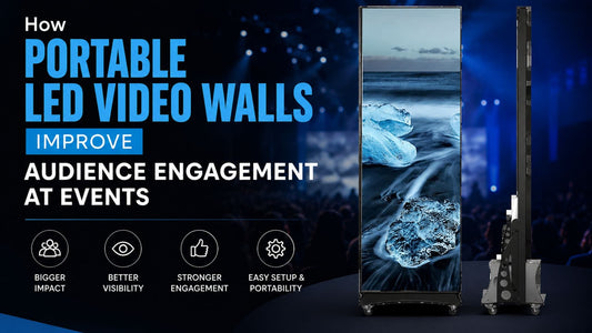 Portable LED video walls improving audience engagement at live events with high-visibility digital display screen setup