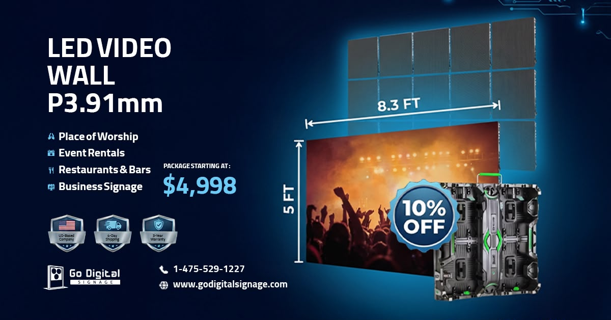 P3.91 LED Video Wall Package 8.3ft X 5ft