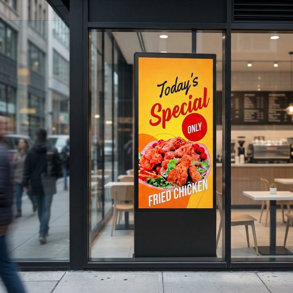Digital Signage Window Display 4500 Nits 40"X27"– P1.86mm & P2.5mm
